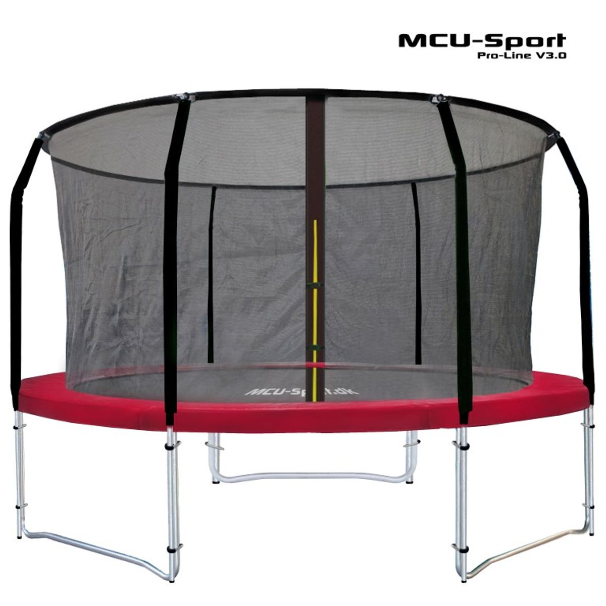 MCU-Sport Pro-line 3,05m Rød Trampolin V3.0 + Pro sikkerhedsnet