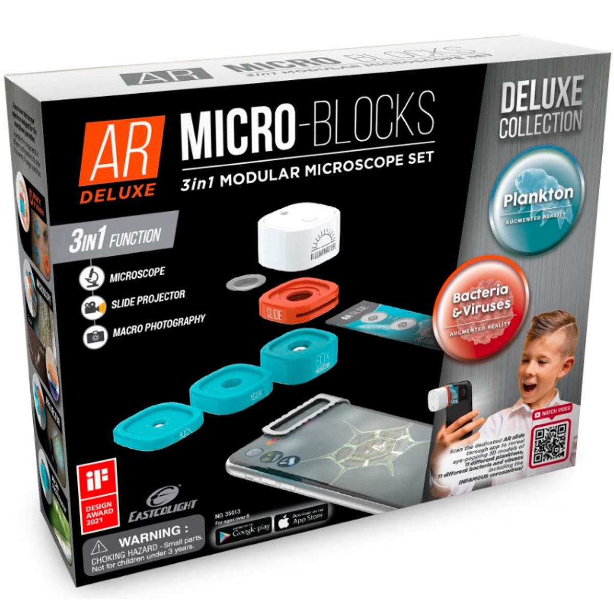 AR Micro-Blocks 3i1 modulært mikroskop sæt til mobilen - Deluxe