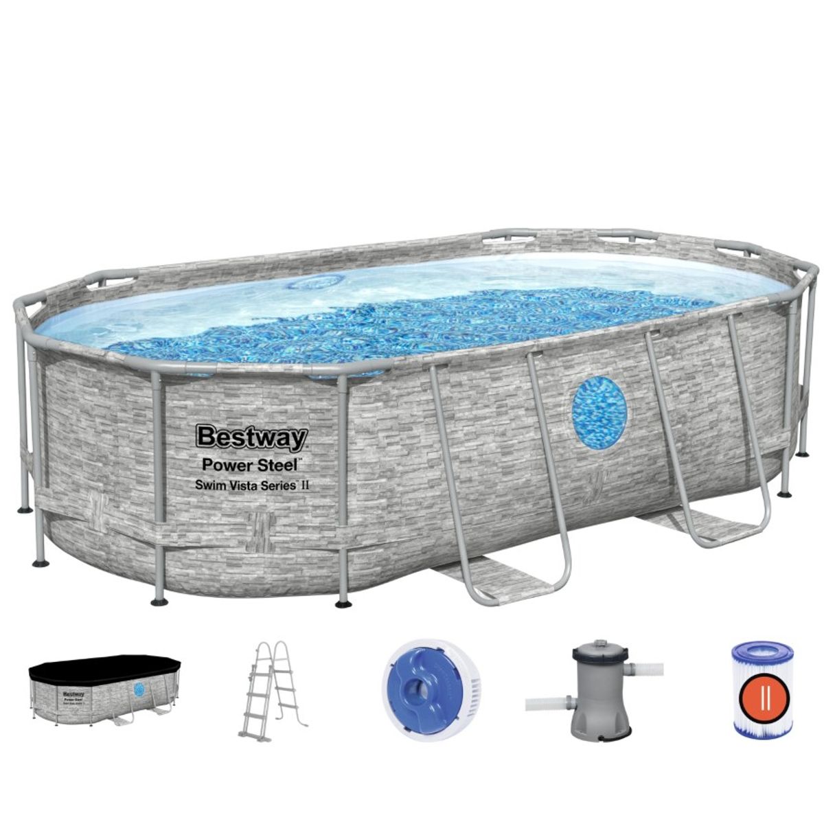 Bestway Power Steel Swim Vista II 427 x 250 x 100 cm - Ny Model