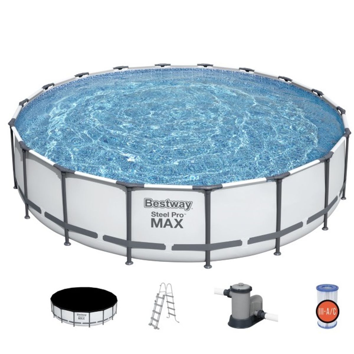 Bestway Steel Pro MAX Frame Pool 549 x 122cm m/pumpe, stige m.v.