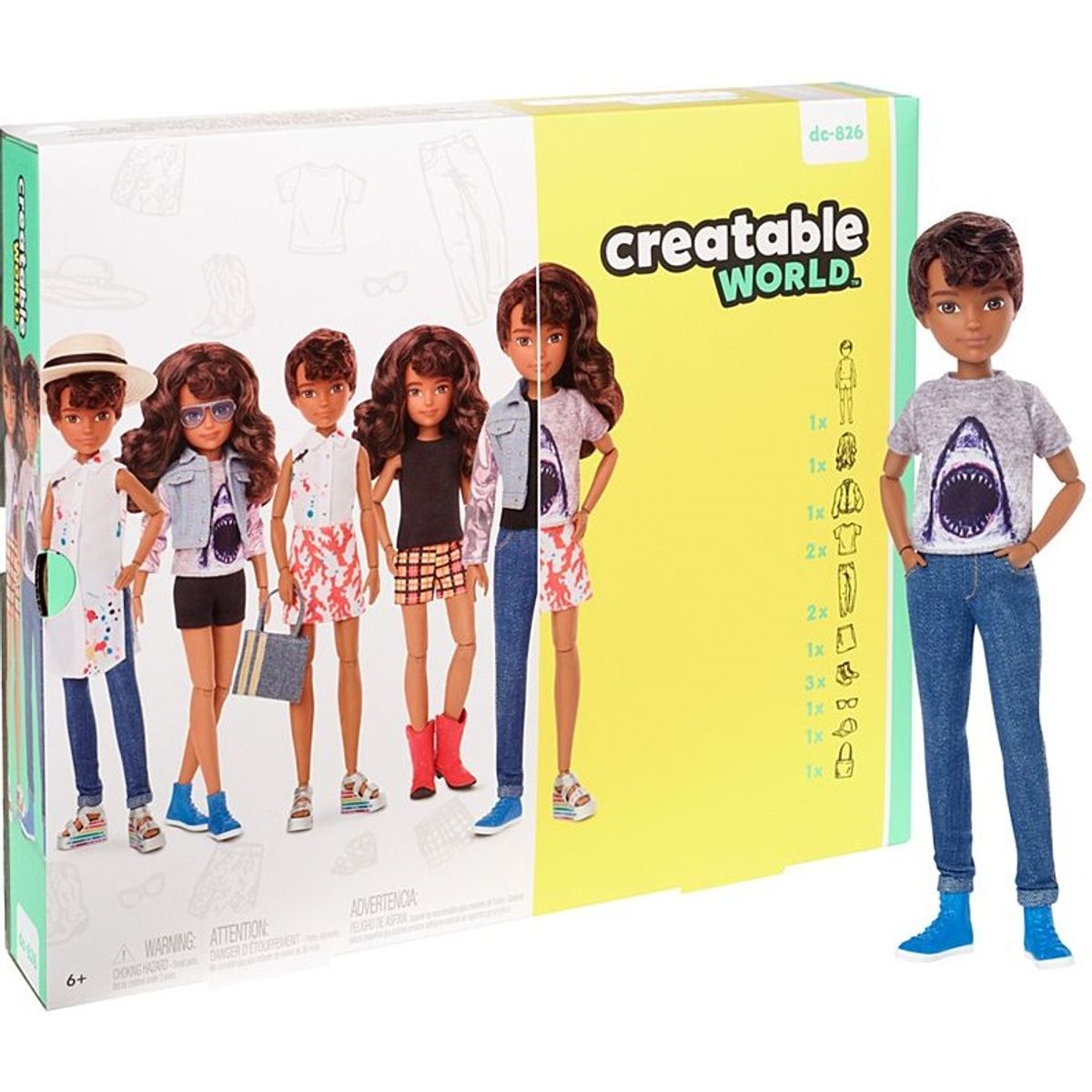 Creatable World Deluxe Dukke med Brunt bølget hår