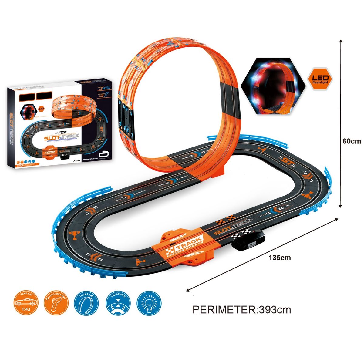 JJ Slot LED Racerbane 393cm 1:43