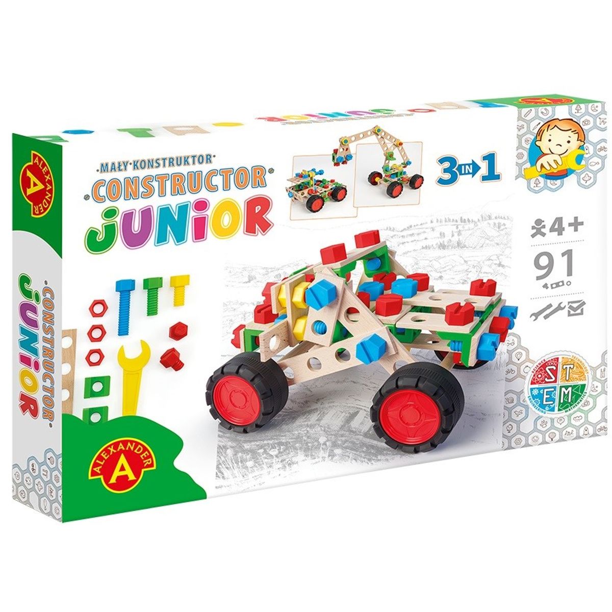 Junior Træ Konstruktionsbyggesæt 3-i-1 Off-Road