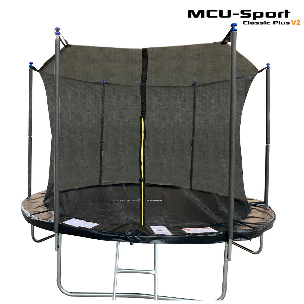 MCU-Sport Classic Plus V2 3,05M Trampolin + Sikkerhedsnet + Stige Sort