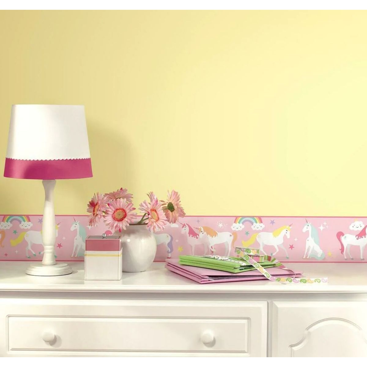 Magiske Enhjørninger / Magical Unicorn Border Wallsticker 22,86 x 457.2 cm