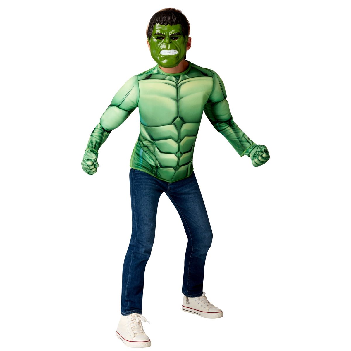 Marvel Hulk Muskuløs overkrop med maske, 4-7 år