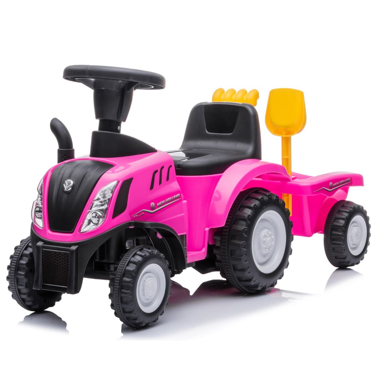 New Holland T7 Gå-Traktor med Trailer og værktøj, Pink