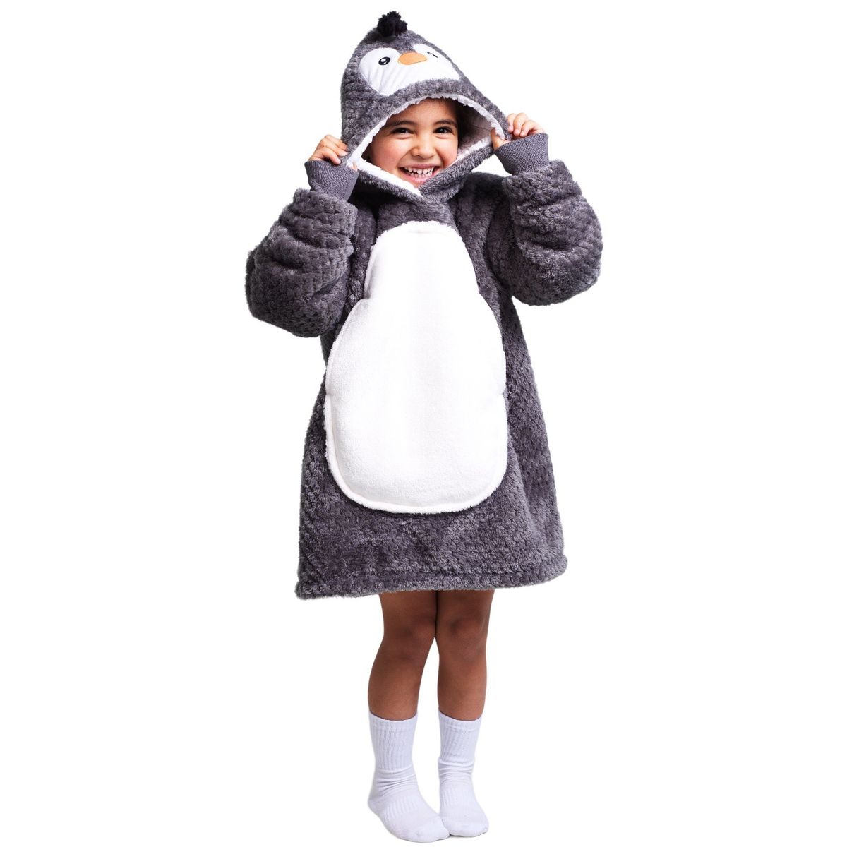 Noxxiez Cuddle Hoodiez - Pingvin, Small (3-6 år)