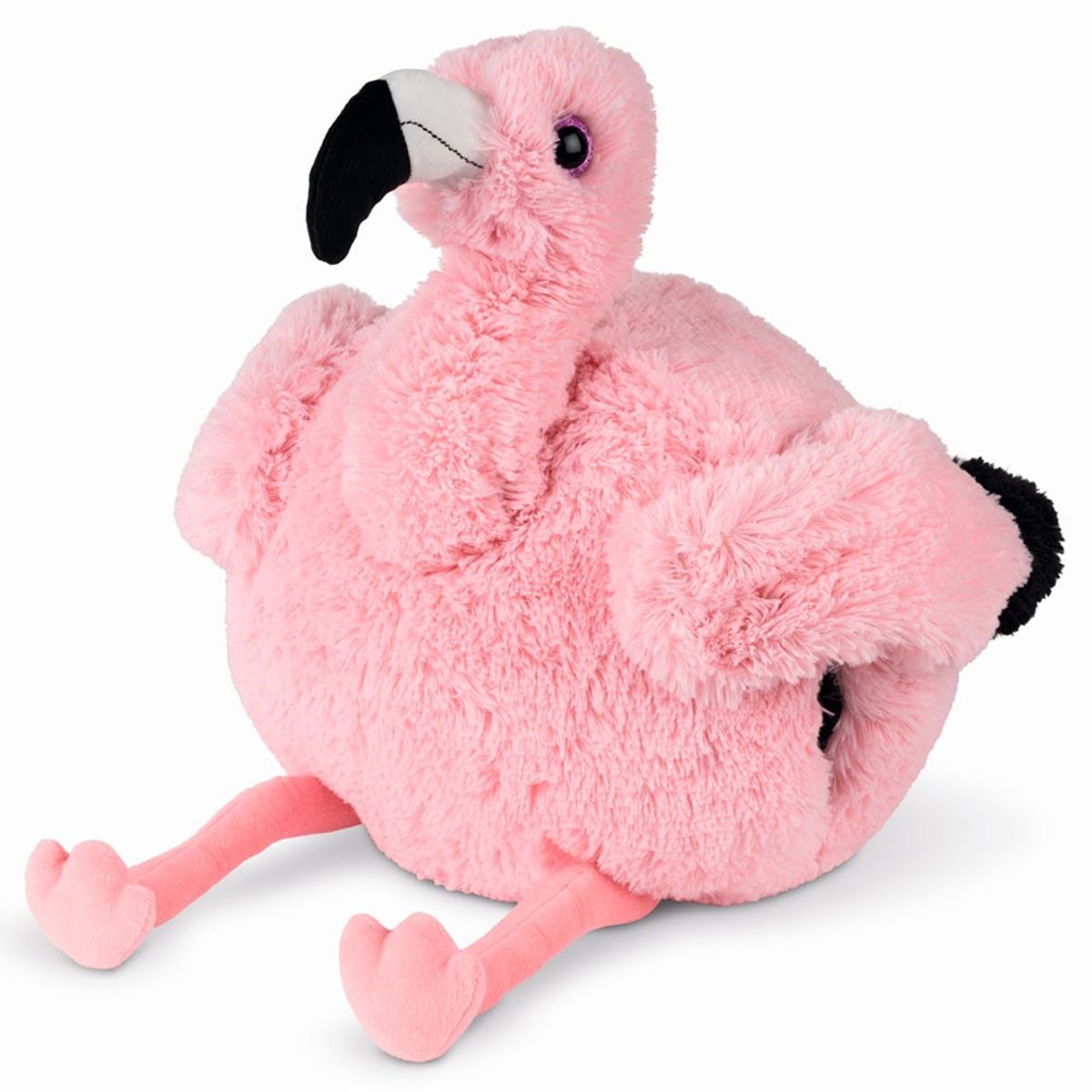 Noxxiez Kæmpe bamse, håndvarmer og pude - Flamingo