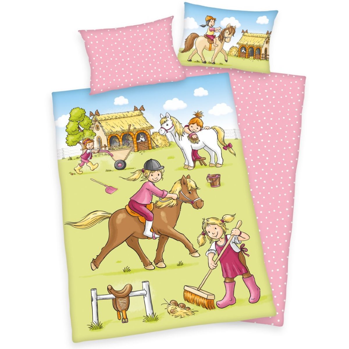 Pony Farm Bio Sengetøj 100x135 cm - 100 procent bomuld