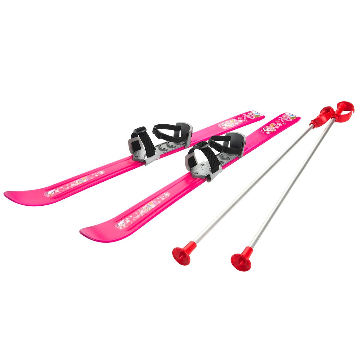 Ski til Børn 90 cm med skistave, Pink