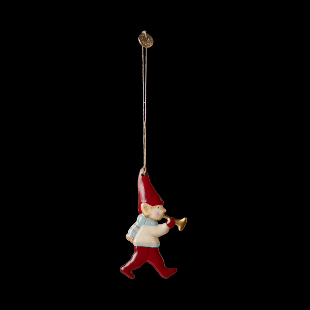 Nisse m/ trompet metal ornament - Maileg