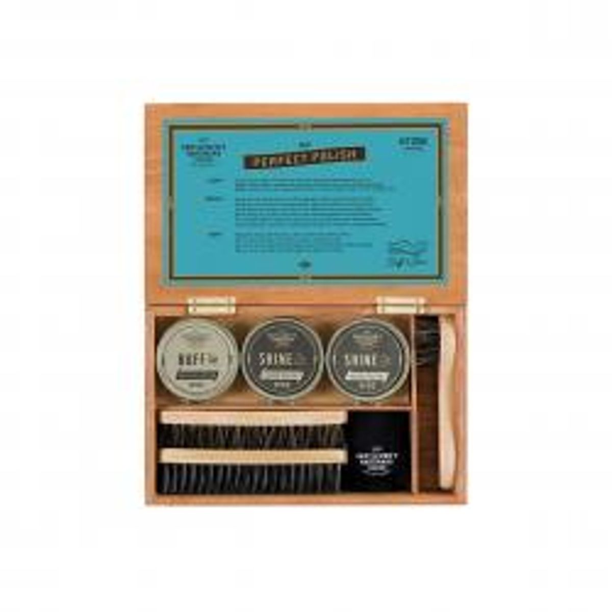 Shoe Shine Kit In Wood Box