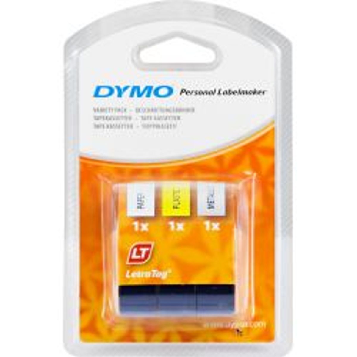 Dymo Letratag Plastic Tape, 3-pack Yellow/silver/white, 12mm, 4m