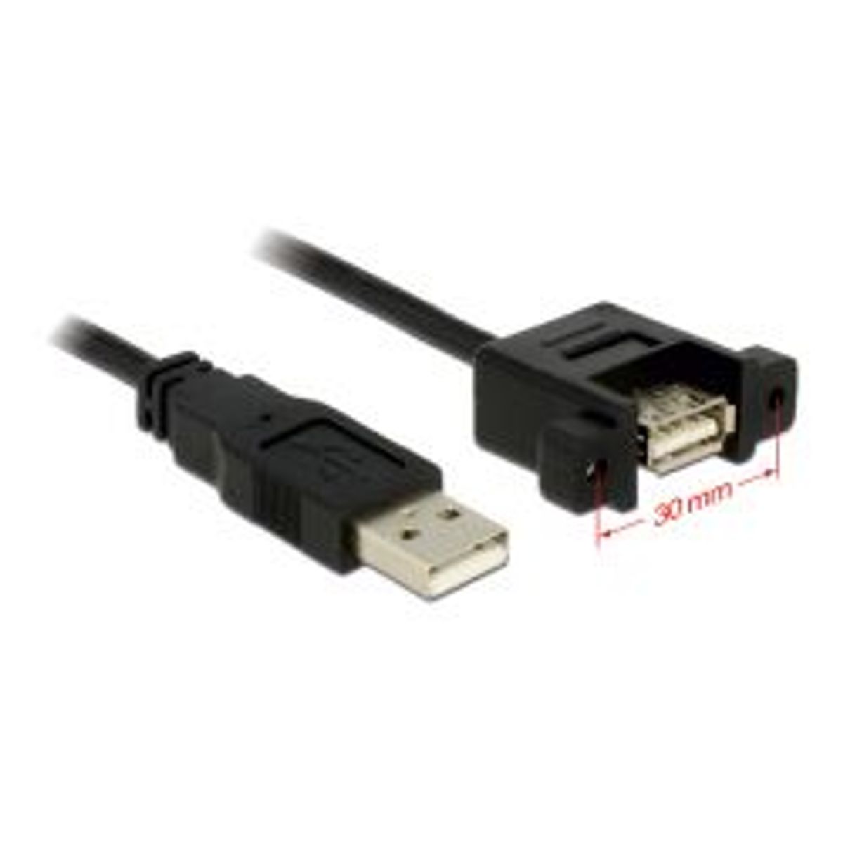 Delock Cable Usb 2.0 Type-a Ma>usb 2.0 Type-a Fe Panel-mount 1m