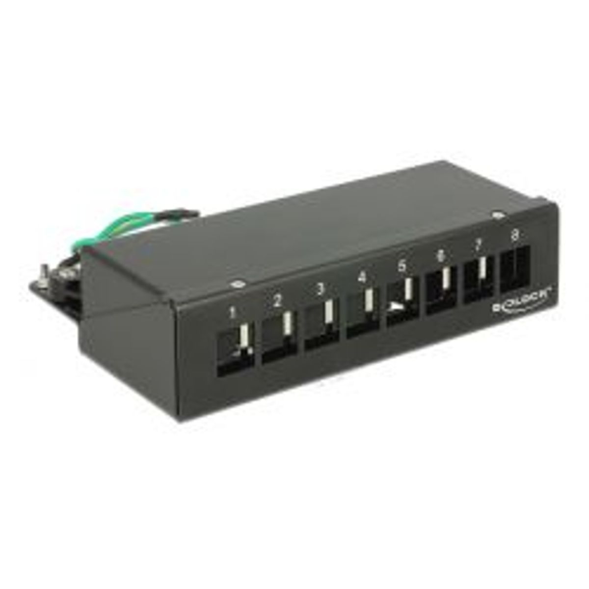 Delock Patch Panel, 8 Ports, For Keystone Modules, Shielded, Black