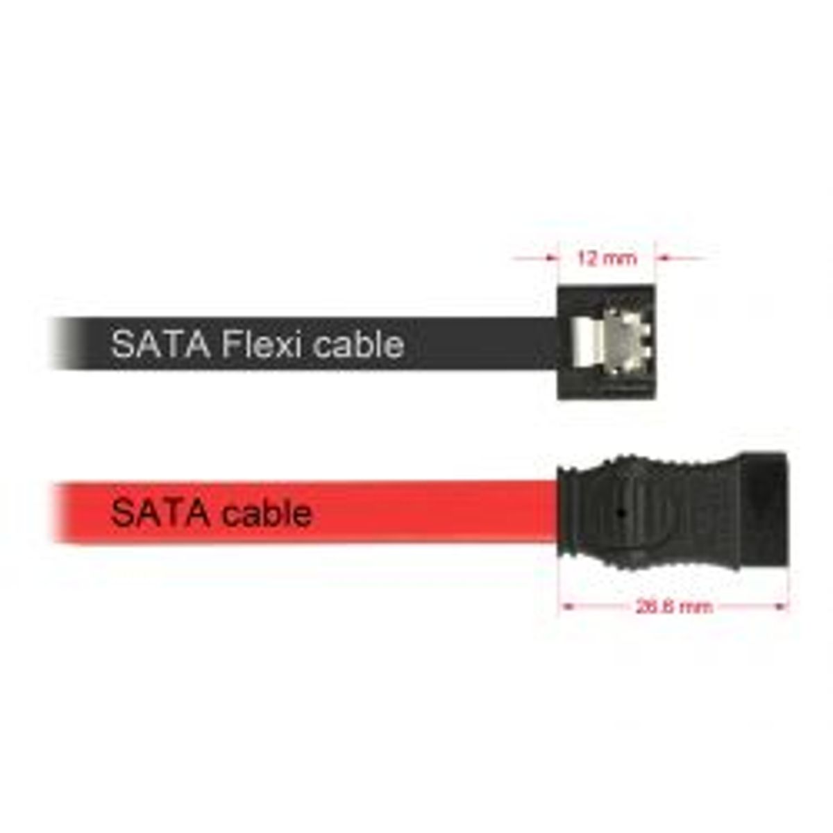 Delock Sata Flexi Cable, 6gbps, Lock Clips, 50cm, Black