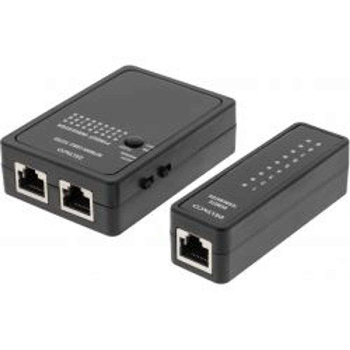 Deltaco Cable Tester For Rj45/rj12 & Bnc, 2 Part, Black - Tilbehør til computer