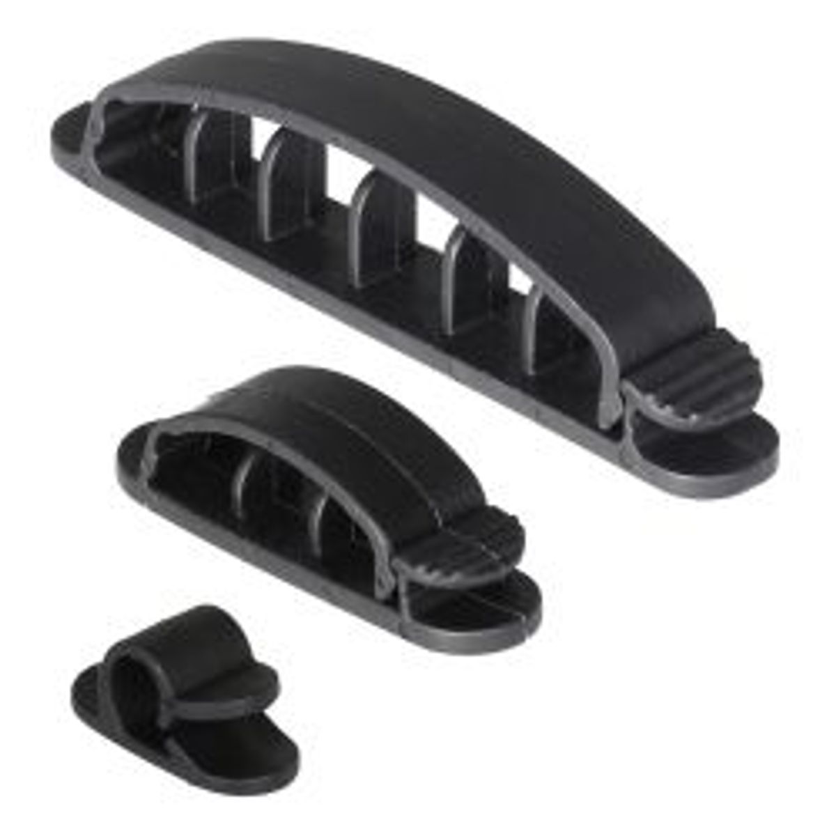 Deltaco Adhesive Cable Clamps In Plastic, 1/3/6 Slots, 10-pack - Diverse