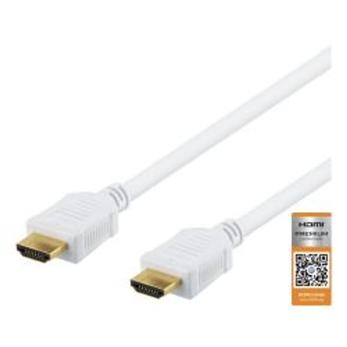 Deltaco High-speed Premium Hdmi Cable, 1m, Ethernet, 4k Uhd, White