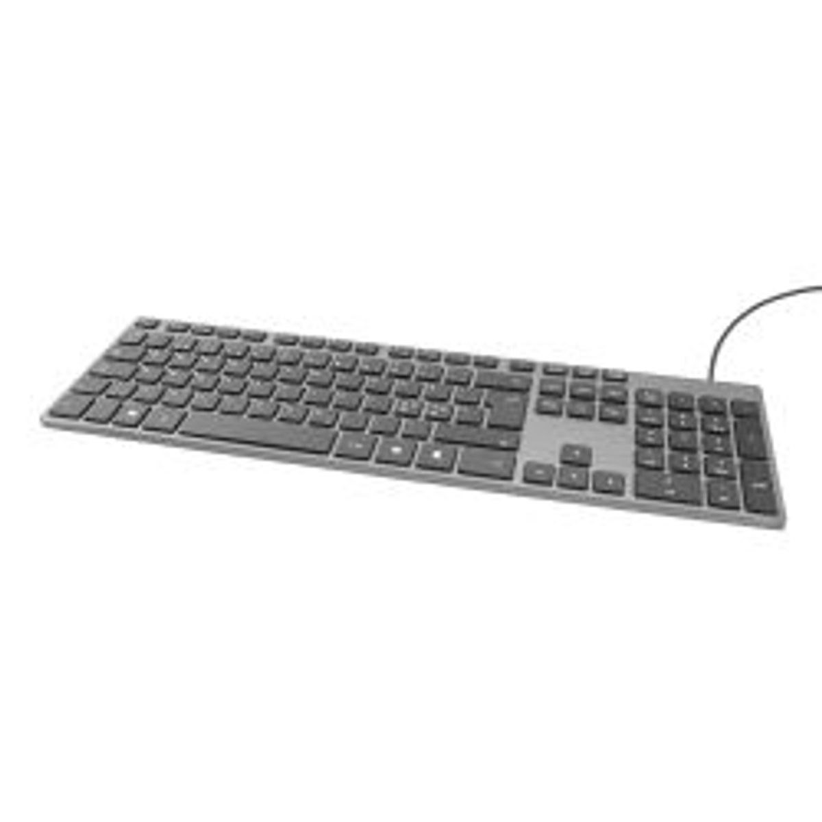 Deltaco Wired Slim Office Keyboard, Low-profile, Aluminum, Nordic - Tastatur