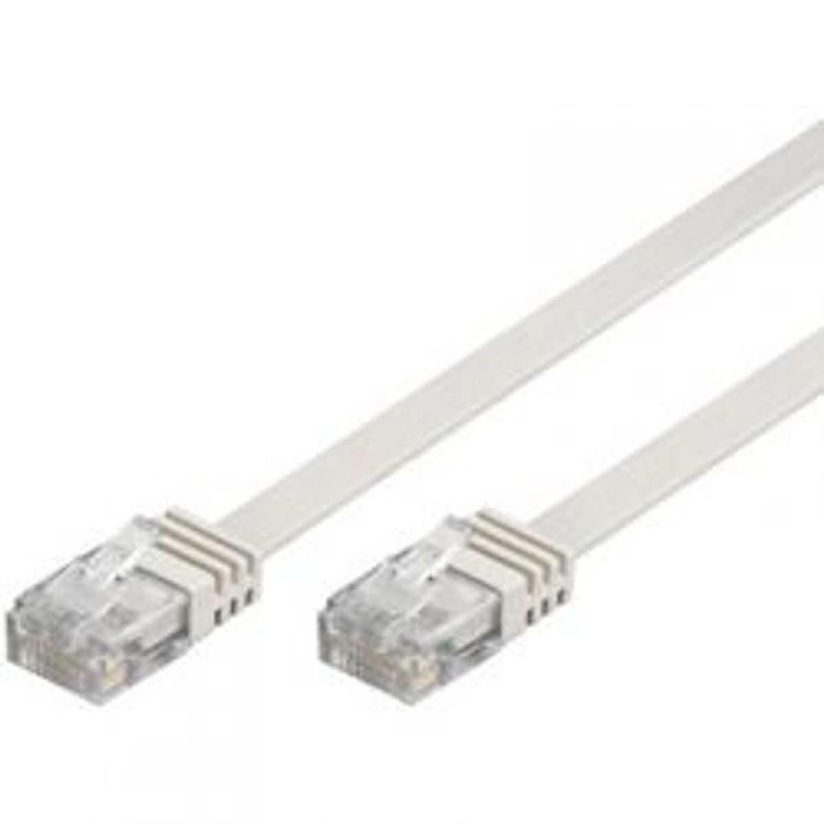 Deltaco U/utp Cat6 Patch Cable, Flat, 1m, 250mhz, White - Ledning