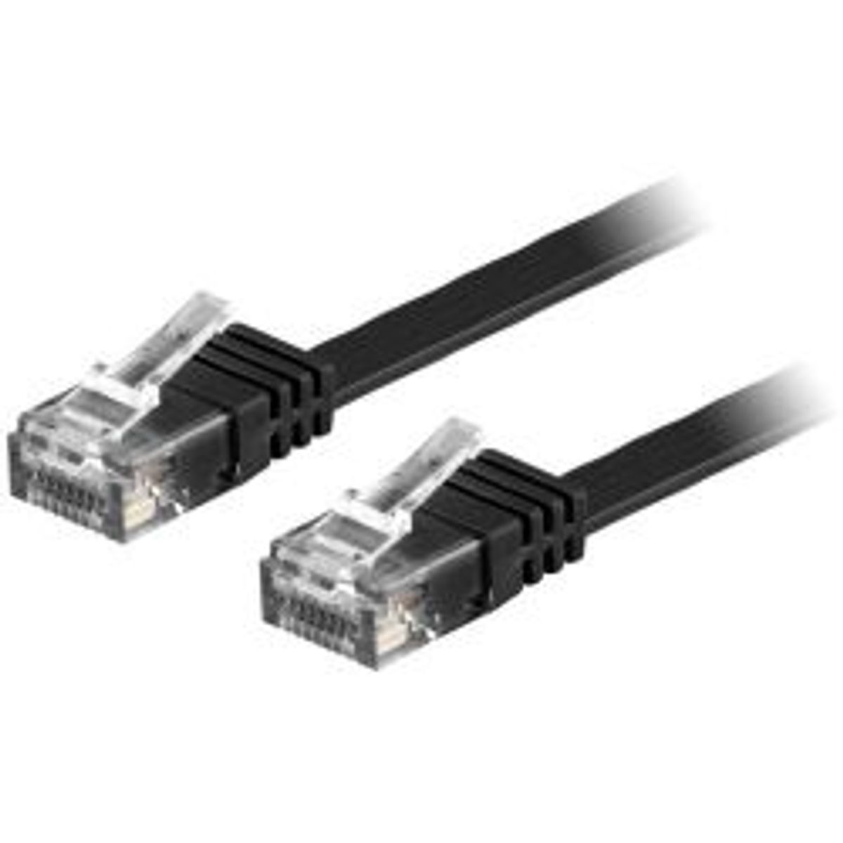 Deltaco U/utp Cat6 Patch Cable, Flat, 5m, 250mhz, Black - Ledning