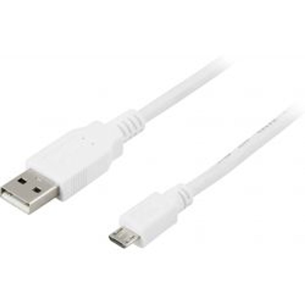 Deltaco Usb 2.0 Type A To Micro-b Usb, 5-pin, White, 2m - Ledning