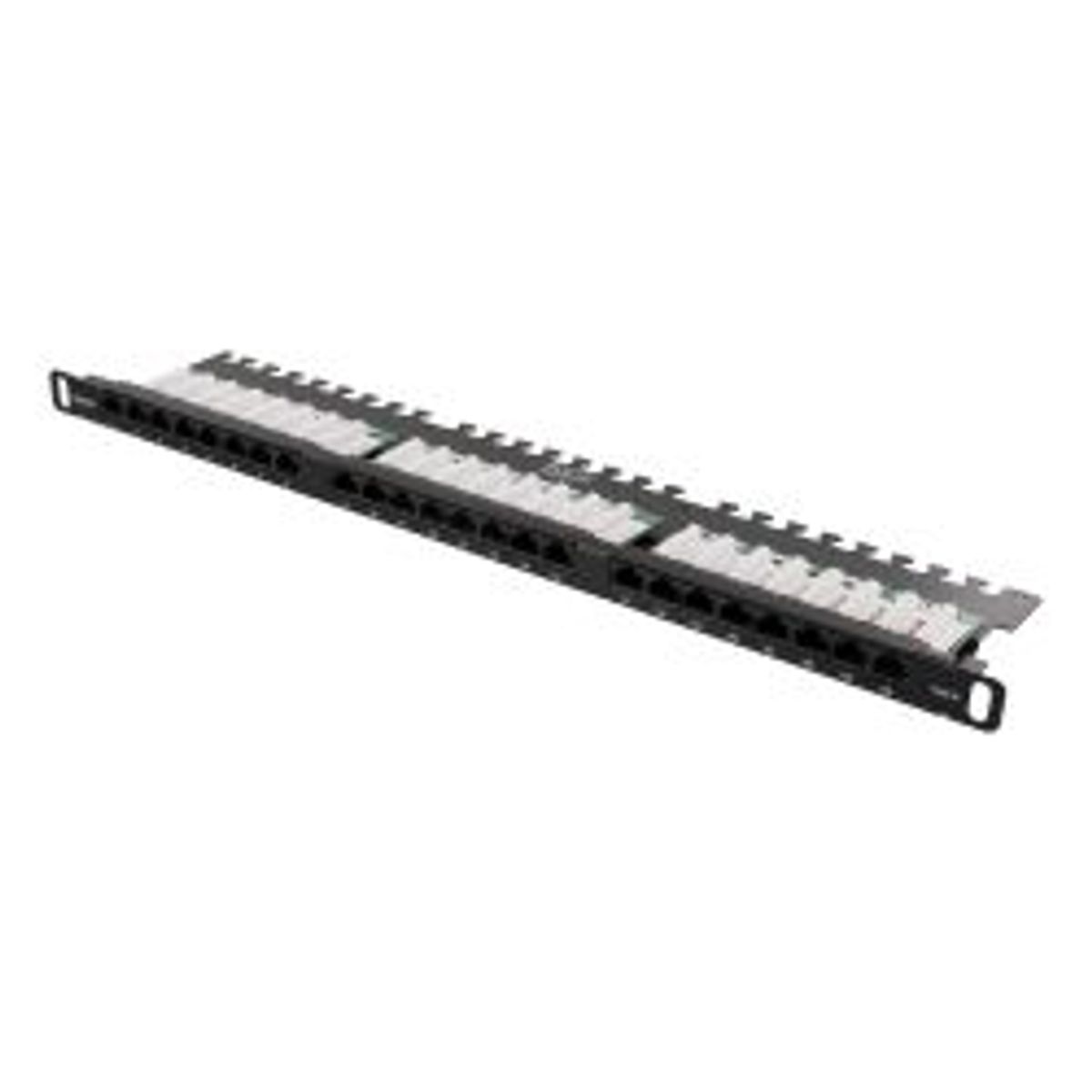 Deltaco Utp Patch Panel 24xrj45 Cat6 0.5u 19 Cable Support Black