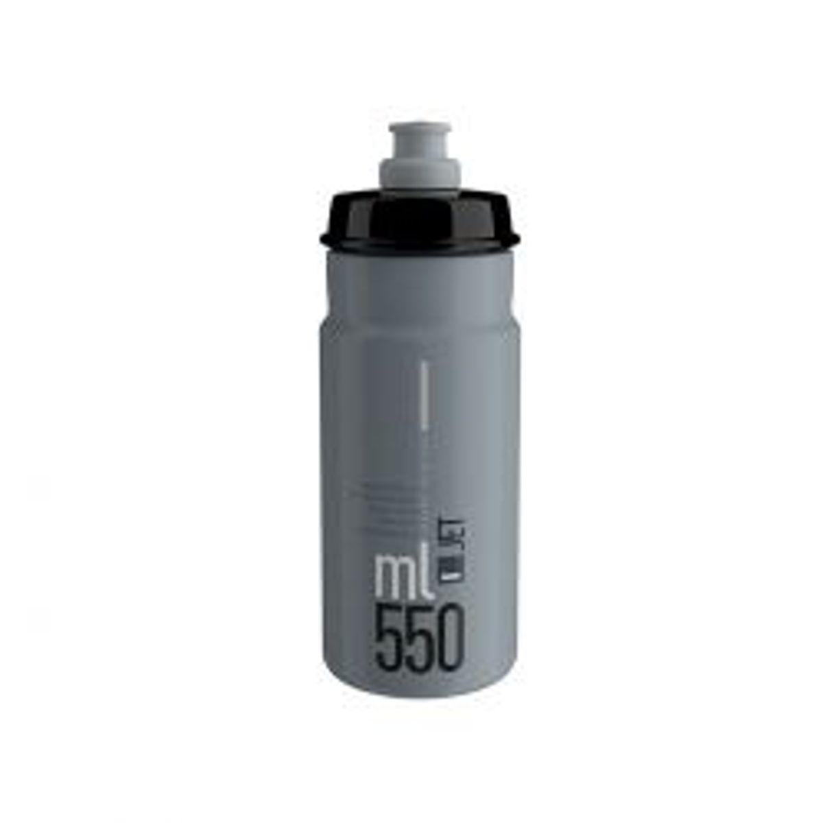 Elite Bottle Jet Grey Black Logo 550ml - Drikkeflaske