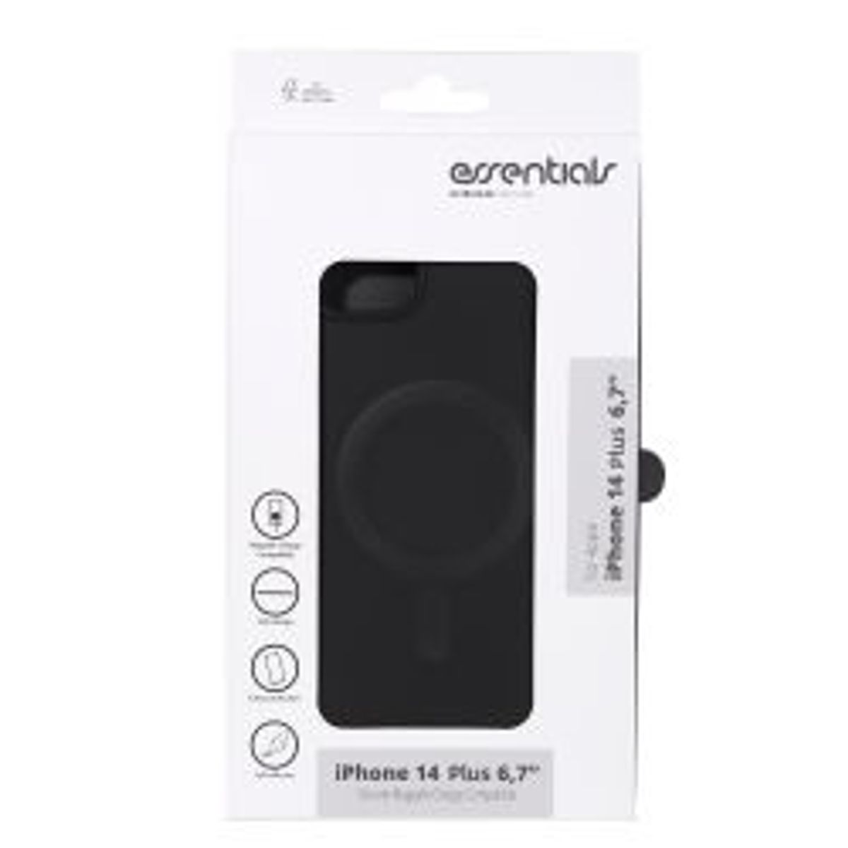 Essentials Iphone 14 Plus Silicone Mag Back Cover, Black - Mobilcover