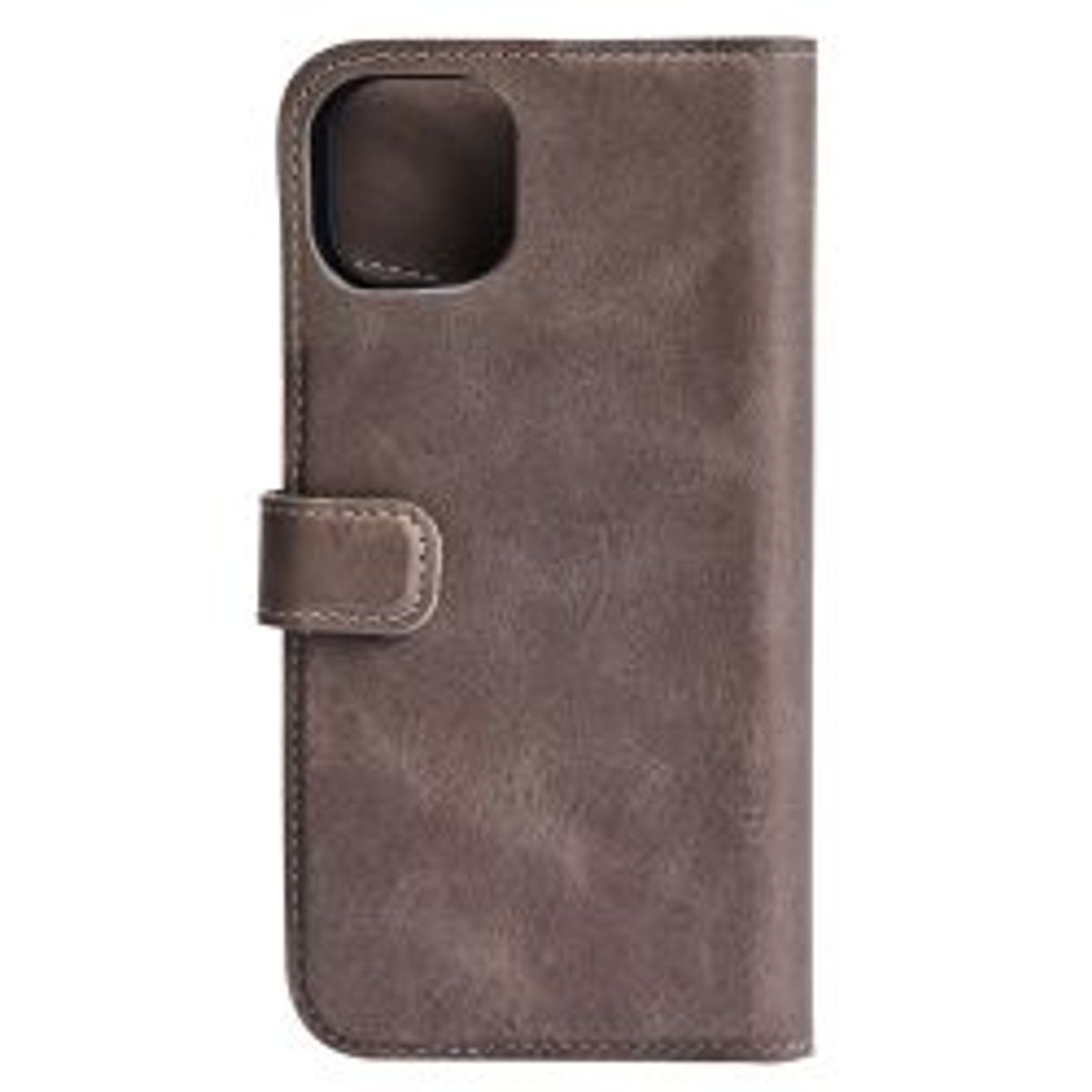 Essentials Iphone 13 Leather Wallet, Detachable, Grey - Mobilcover