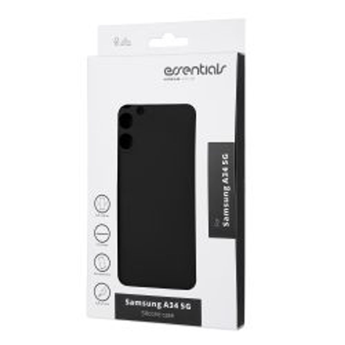 Essentials Samsung Galaxy A34 5g Silicone Back Cover, Black - Mobilcover