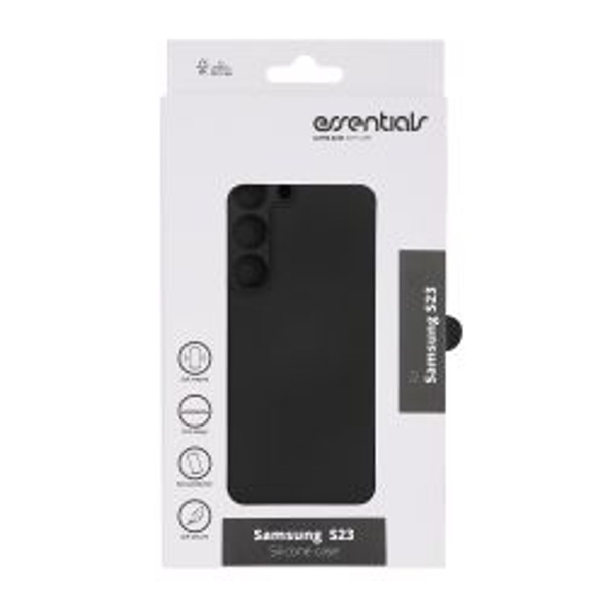 Essentials Samsung Galaxy S23 Silicone Back Cover, Black - Mobilcover