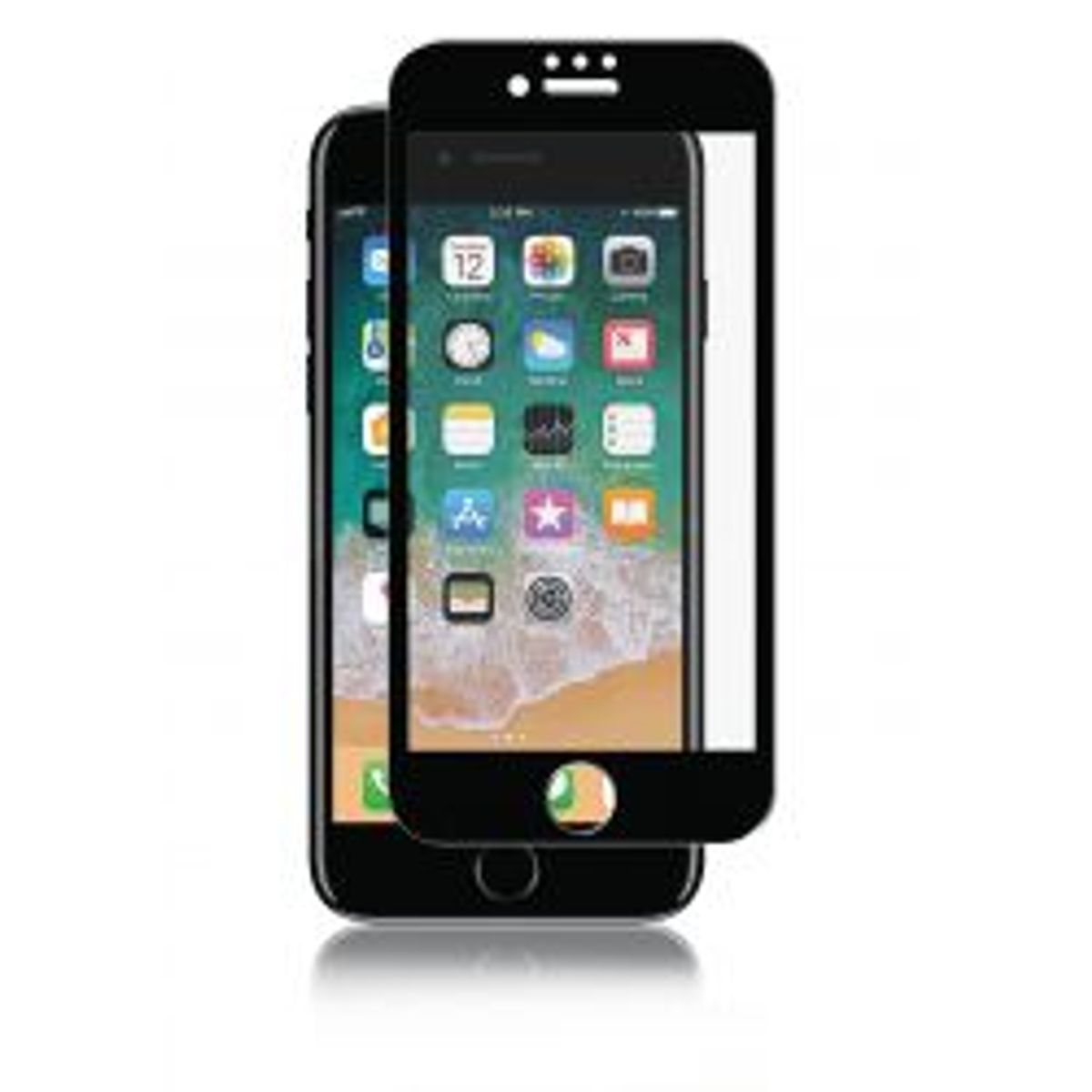 Panzer Iphone 8/7, Curved Silicate Glass, Black - Tilbehør til smartphone