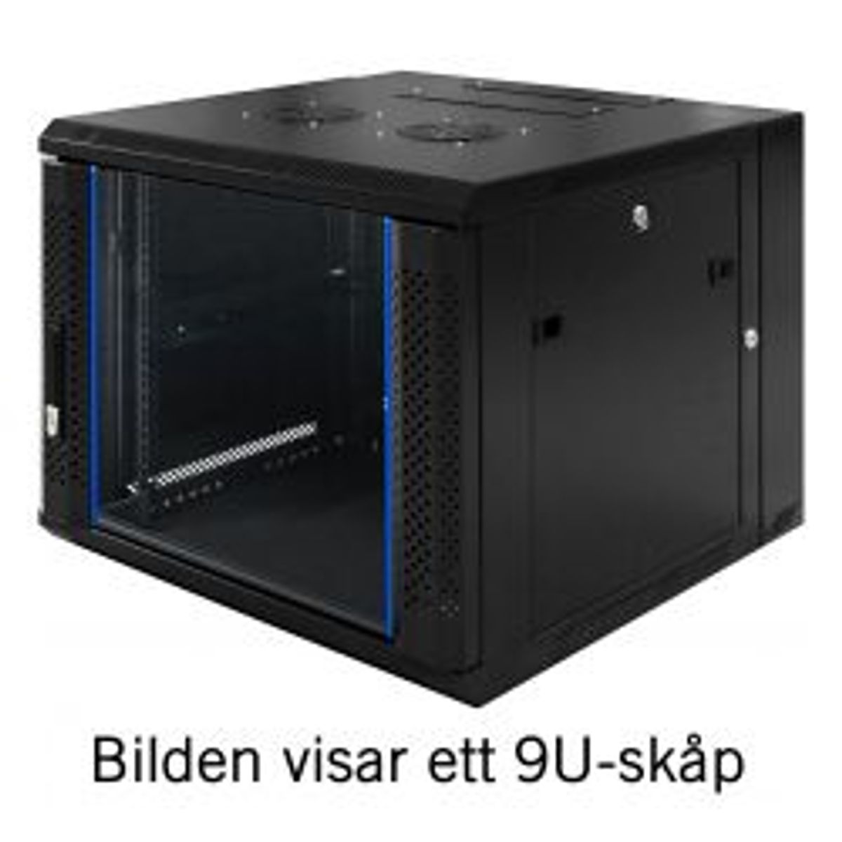 Toten 19 Wall Cabinet, 12u, 600 600, Glass Door, Black - Tilbehør til computer