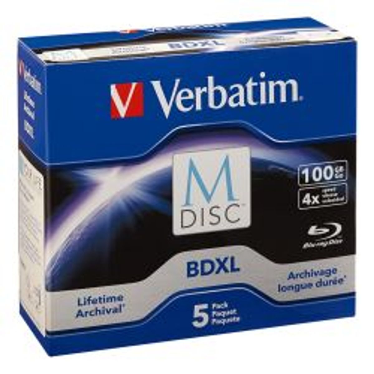 Verbatim Mdisc Bdxl 4x 100gb Scratchguard Surface 5pack Jewel Case