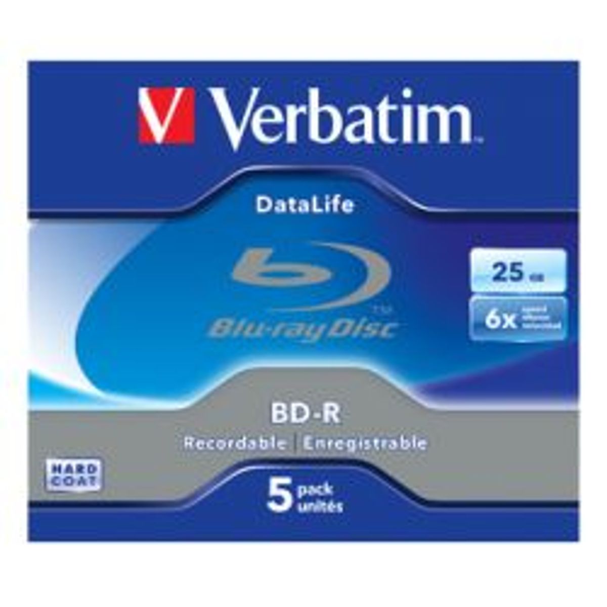 Verbatim Bd-r Sl Datalife, 25gb, 6x Speed, 5-pack, Bd-r Version 1.3