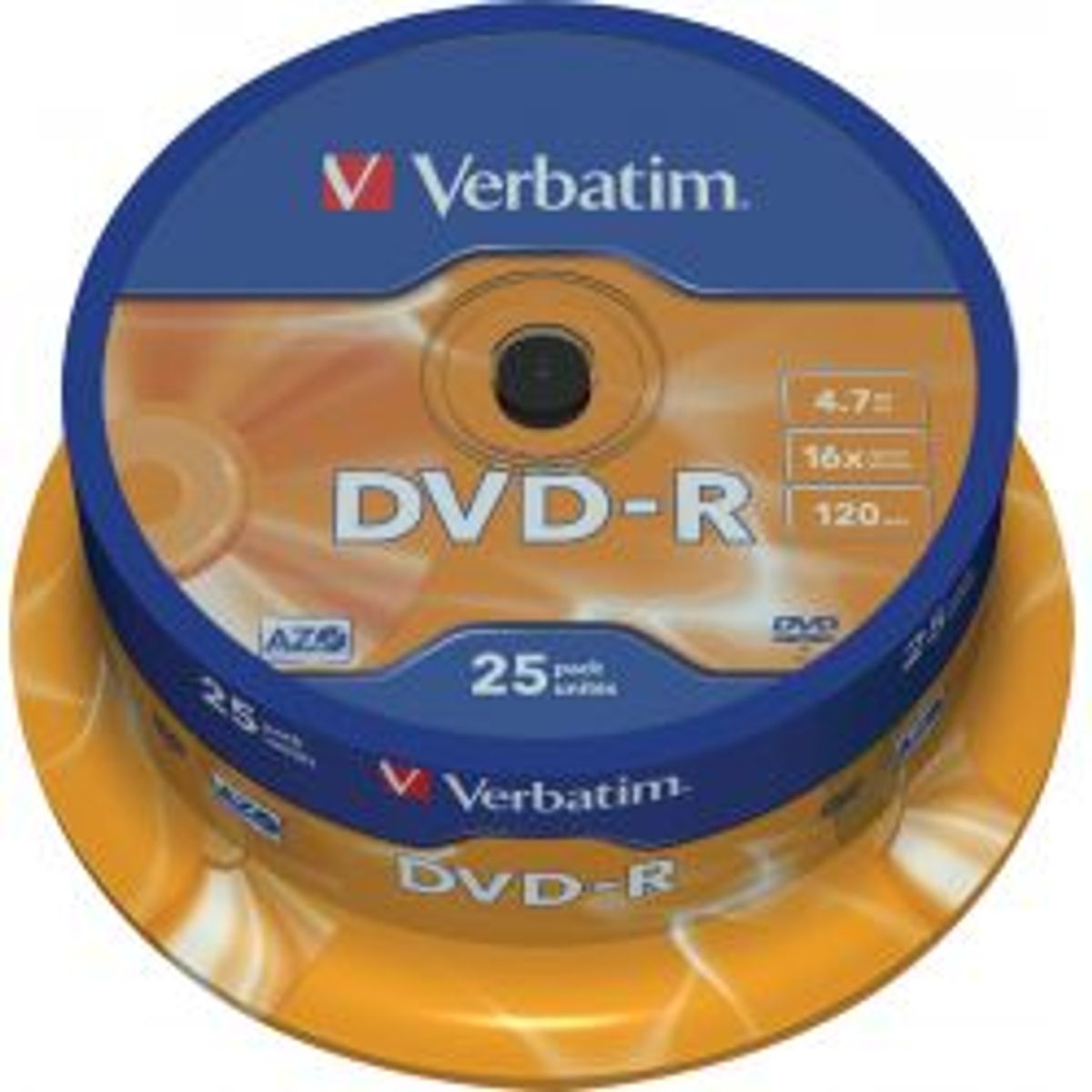 Verbatim Dvd-r, 16x, 4.7 Gb/120 Min, 25-pack Spindel, Azo