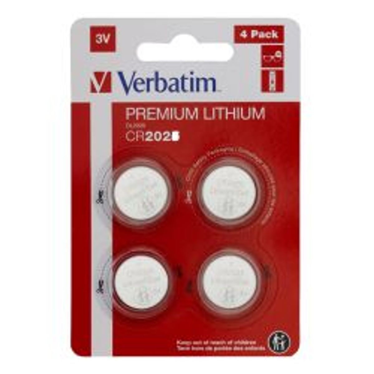 Verbatim Lithium Battery Cr2025 3v 4 Pack