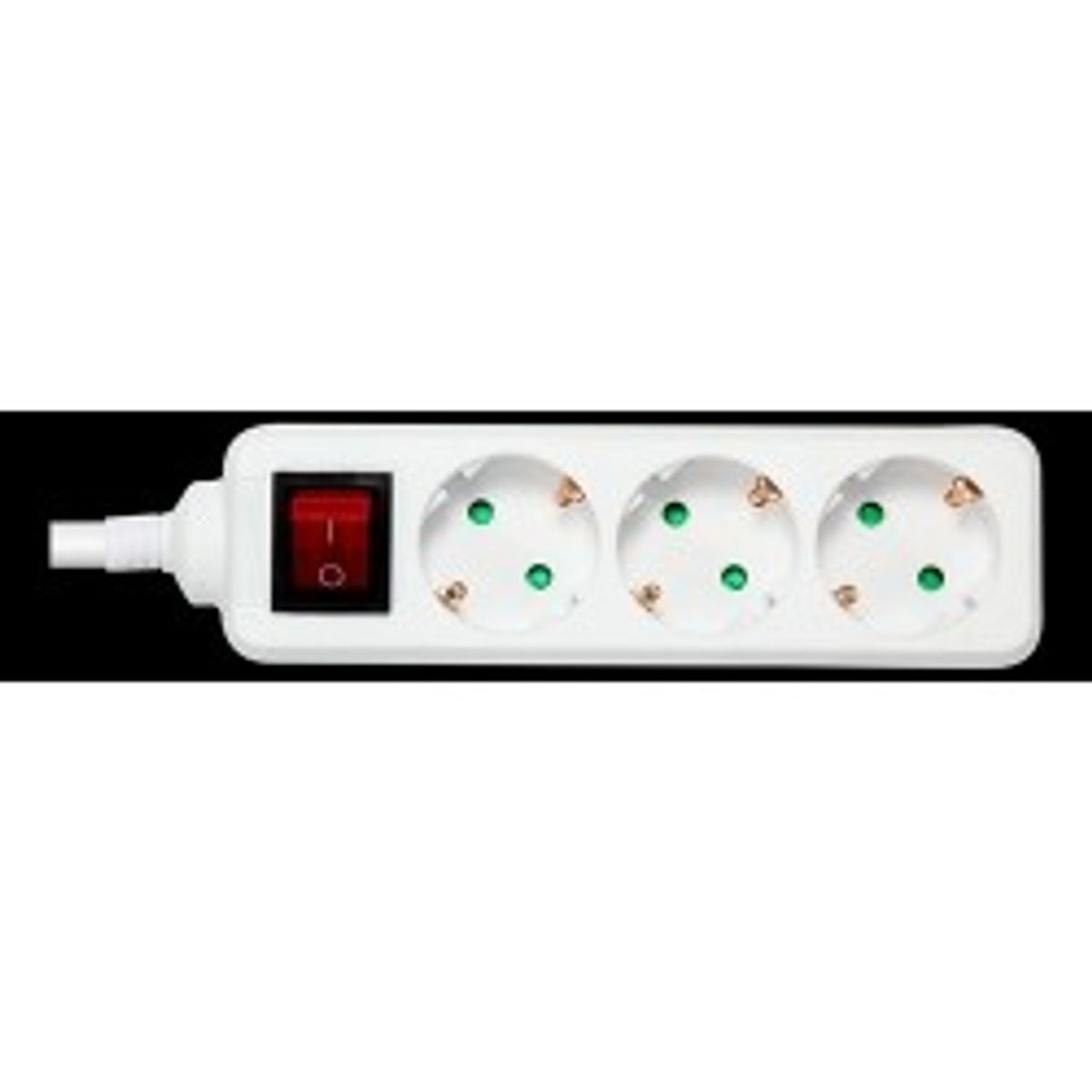 Deltaco Outlet 3xcee 7/3 1xcee 7/7 Switch 1,5m White - Stikdåse