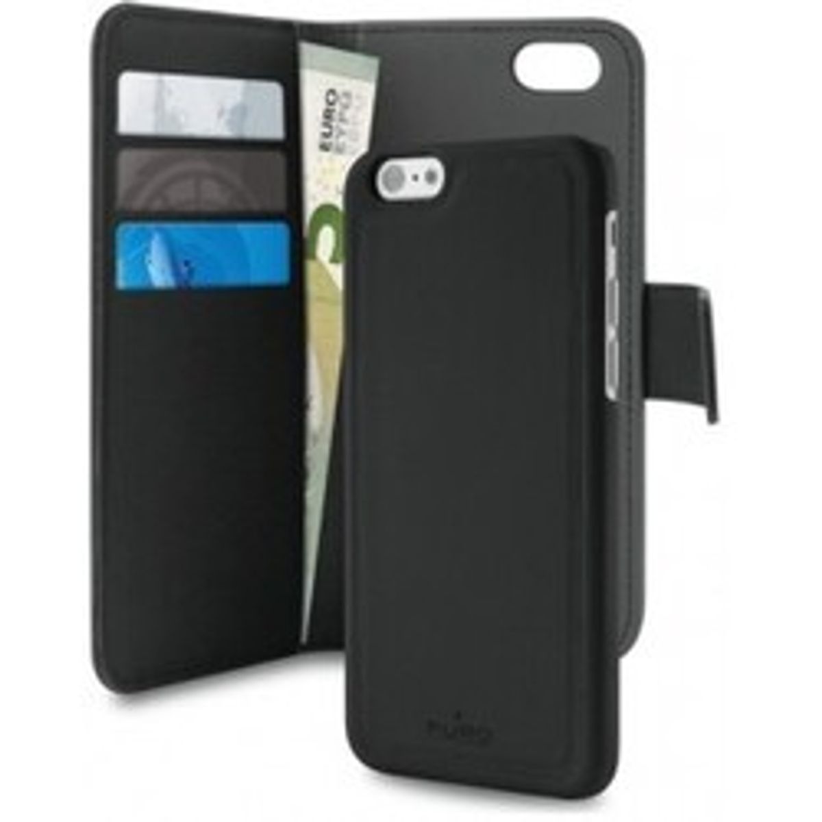 iPhone 7/8/SE 2020, EcoLeather Wallet Detach., sort - Mobilcover