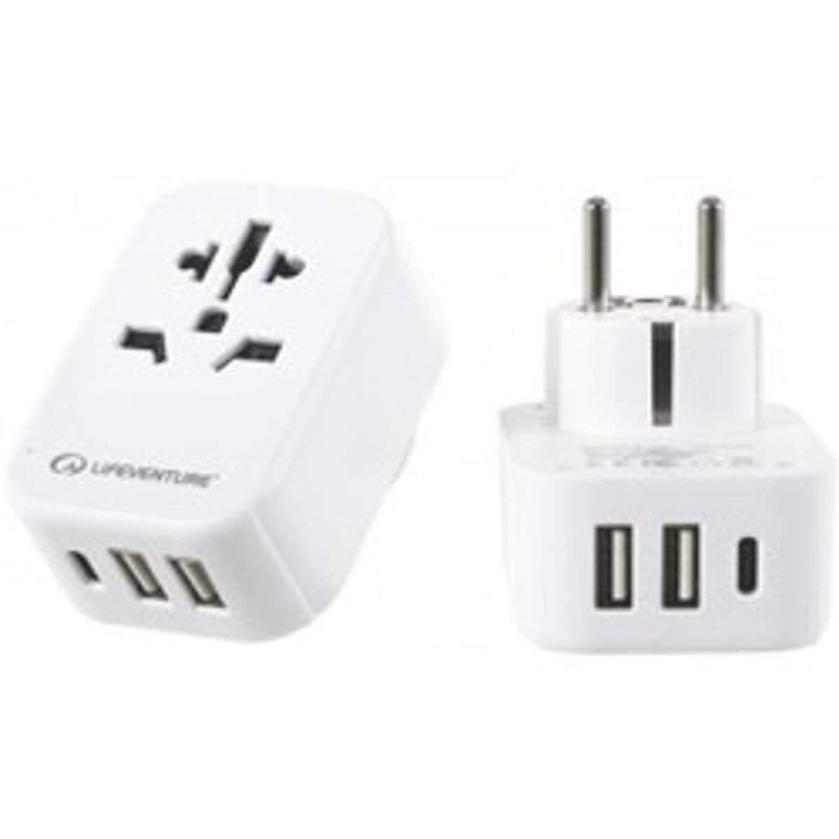 Lifeventure World To Europe Travel Adaptor With Usb - Adaptor