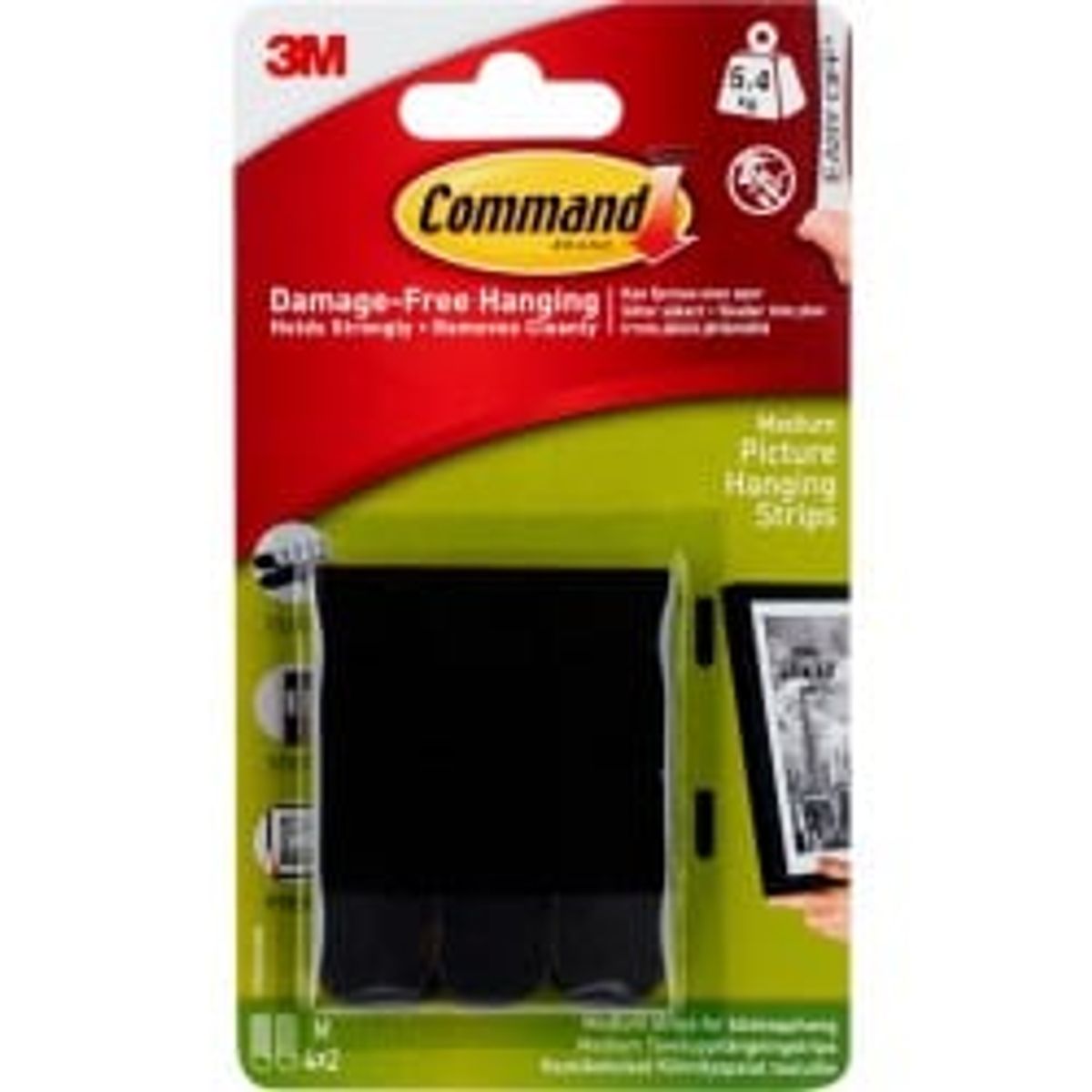 3M COMMAND HANGING STRIPS BLACK MEDIUM SET/4 - Ramme