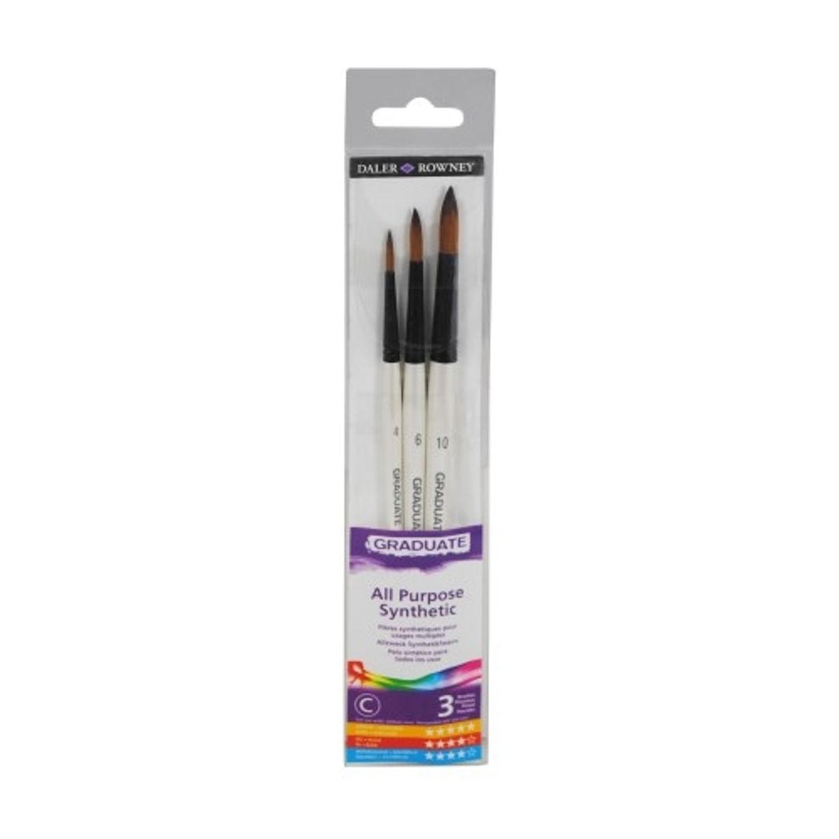 Pensel Graduate Synthetic Round 3 Brush Set