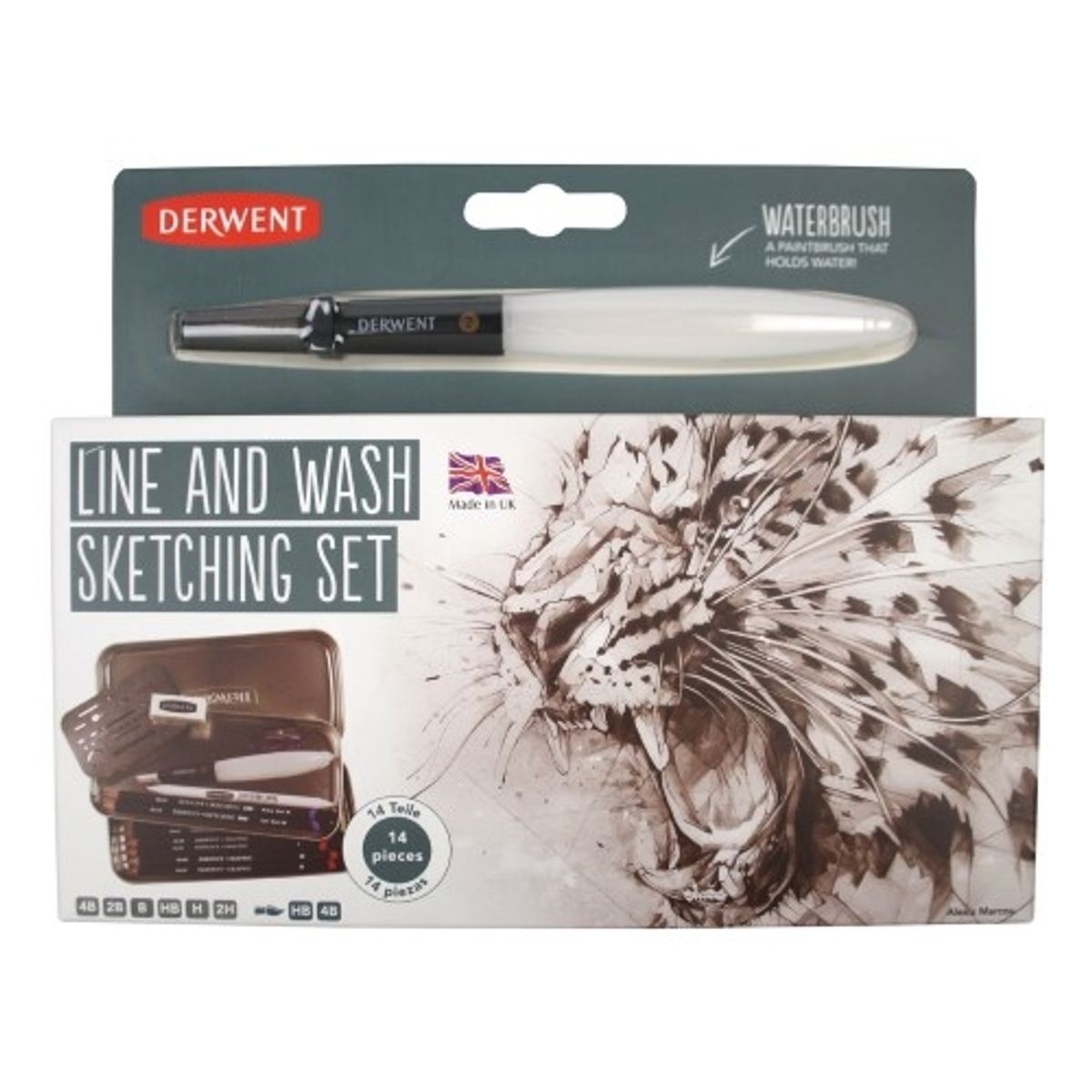 Derwent - Line and wash sketching set - 14 dele