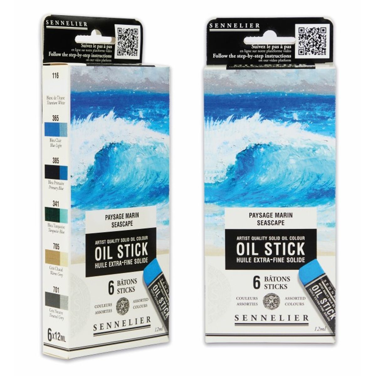 Sennelier Artist Oil Stick Set - 6 Mini Oil Sticks - Seascape