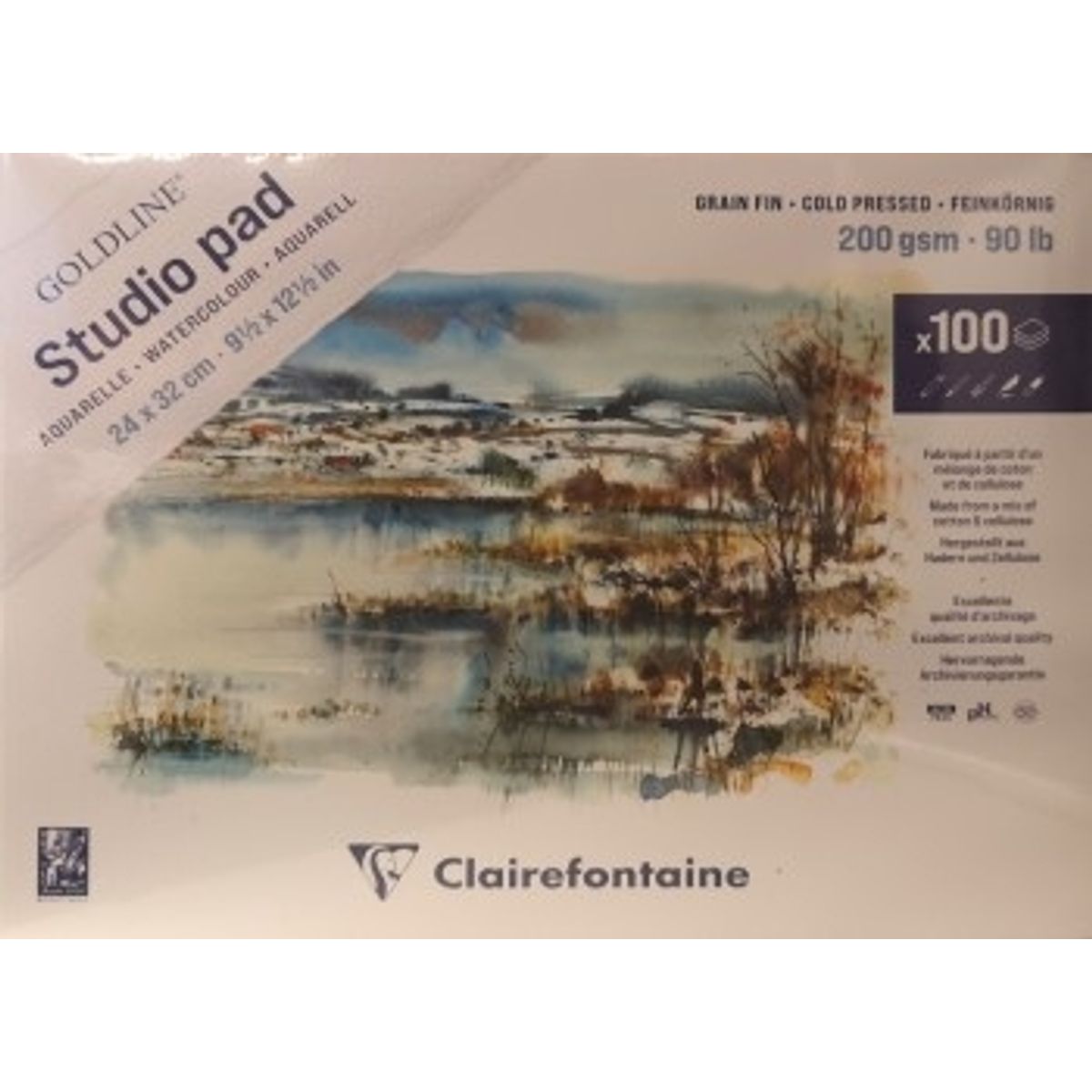 Clairefontaine Studio Pad 100 ark 24x32 cm 200g