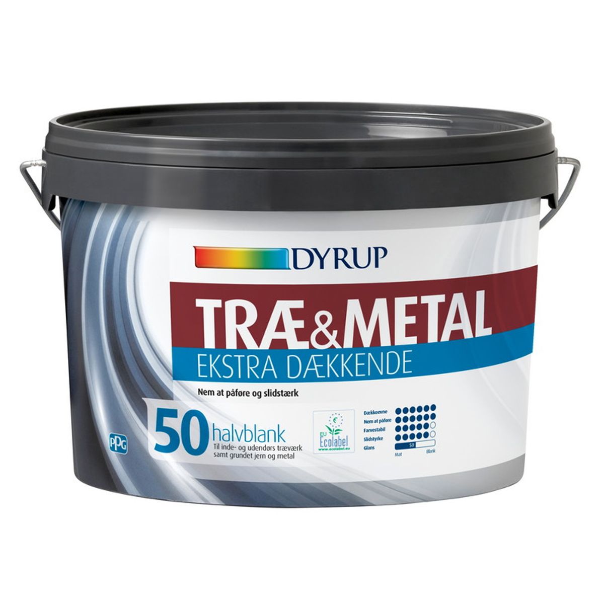 DYRUP Træ & Metal maling Ekstra Dækkende Glans 50 - 0,375 liter - Hvid (800)