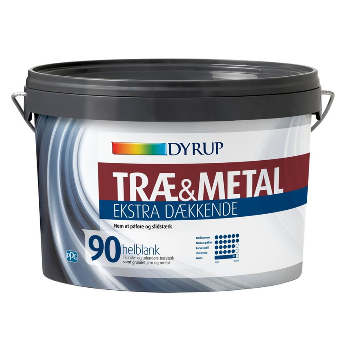 DYRUP Træ & Metal maling Ekstra Dækkende Glans 90 - 2,25 liter - Hvid (800)